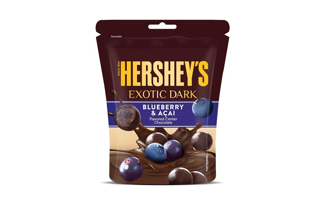 Hershey's Exotic Dark Blueberry & Acai Flavored Center Chocolate   Pack  100 grams